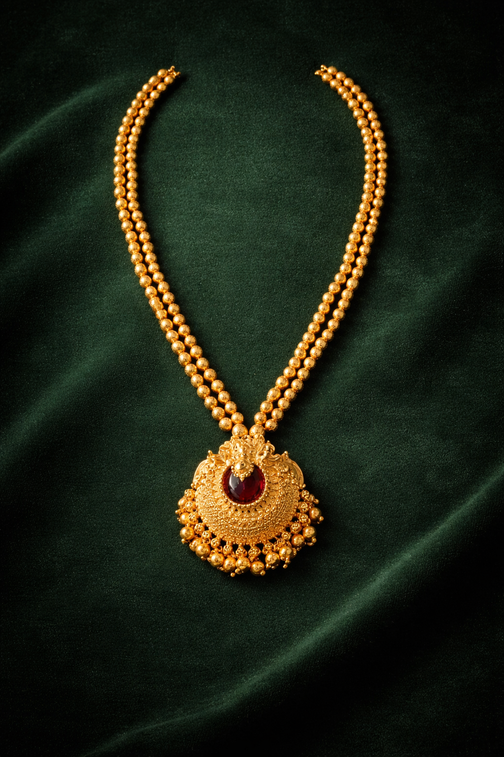 Double Line Bor Maal with Traditional Pendant