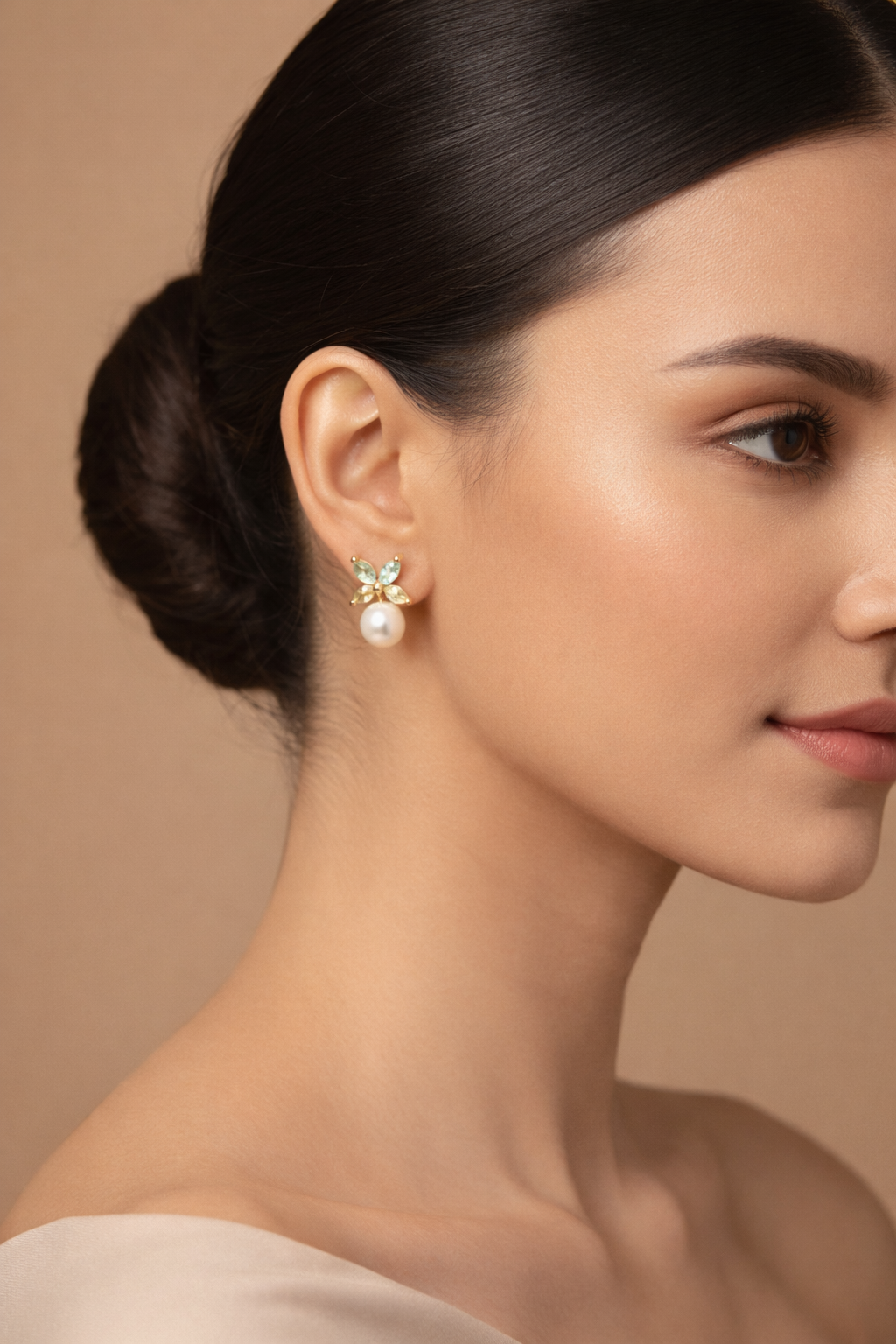 Pearl Bloom Stud Earrings