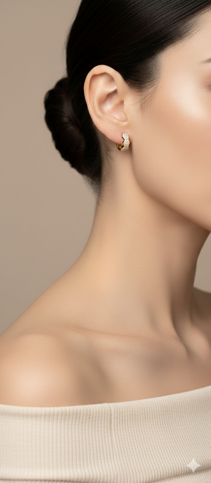 Classic CZ Gold Hoop Earrings