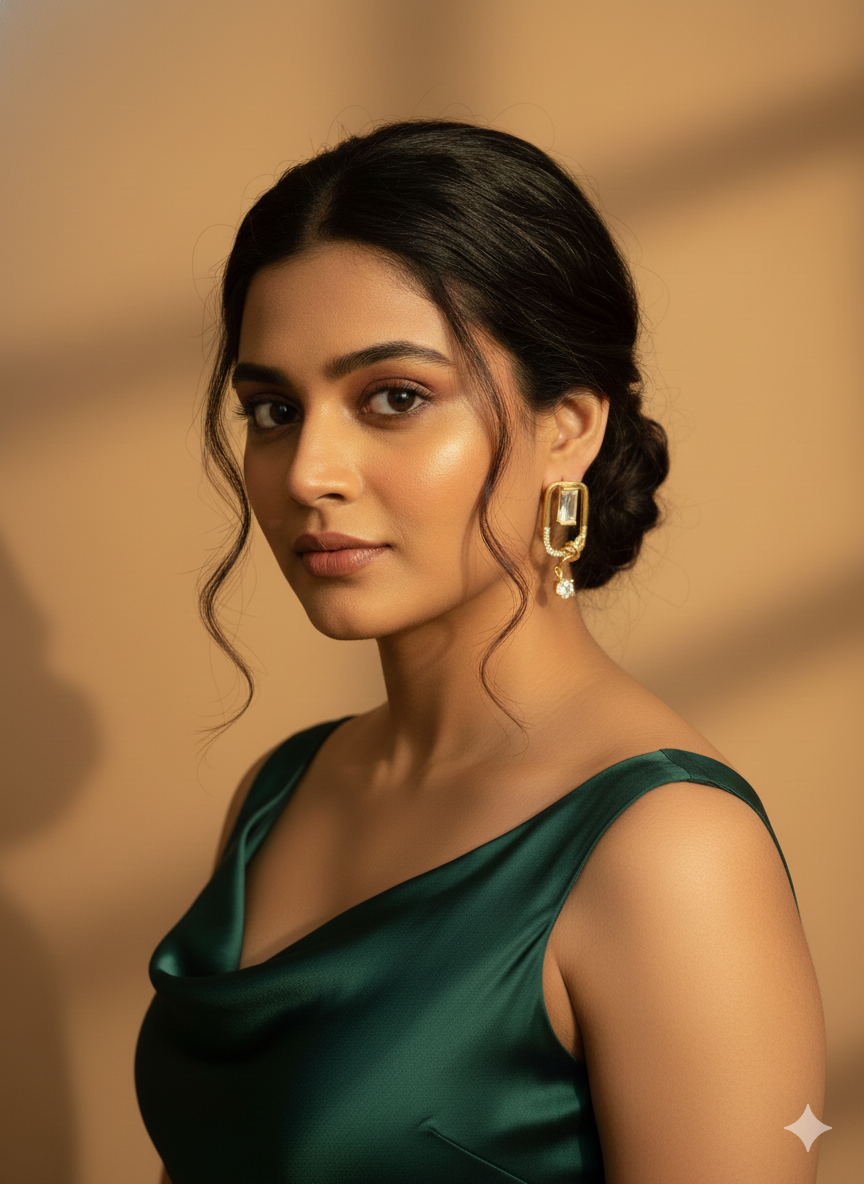 Geometric Crystal Drop Earrings