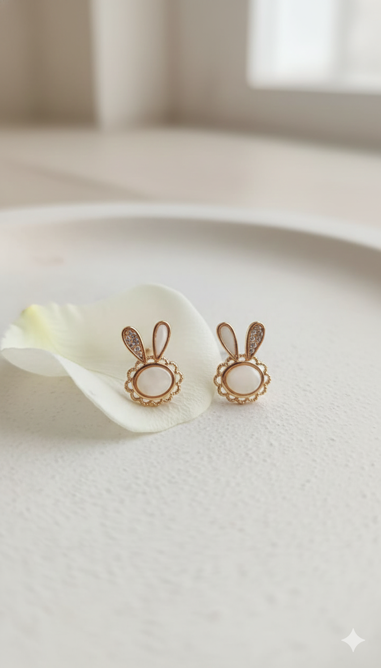 Elegant CZ Floral Stud Earrings