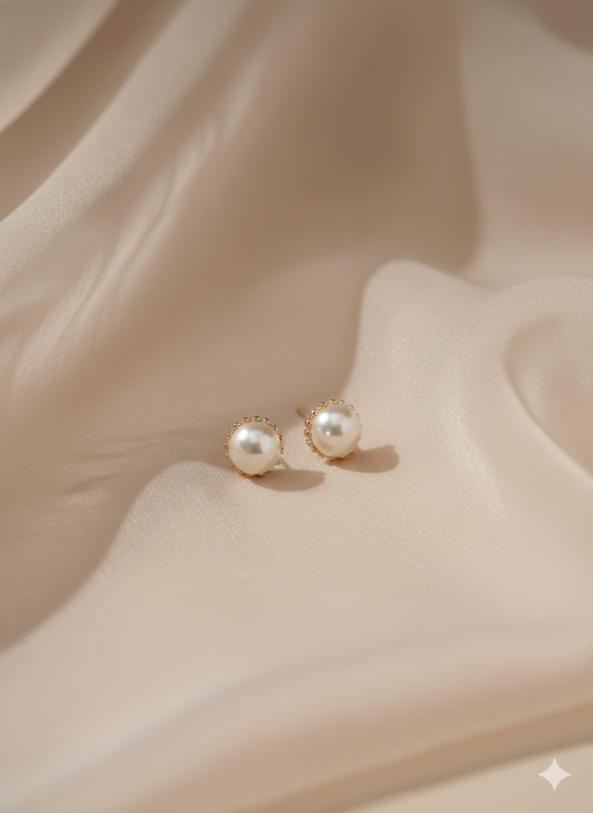 Classic Pearl Stud Earrings