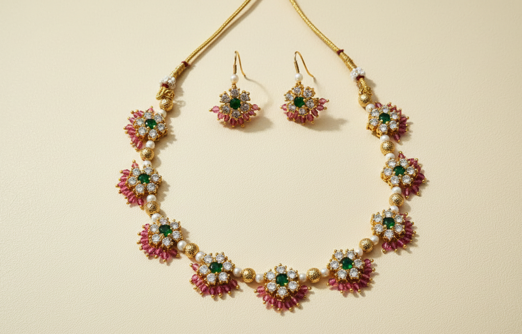 Evara Bloom AD Necklace Set