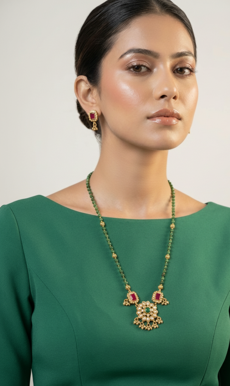 Rajwadi Emerald Haar