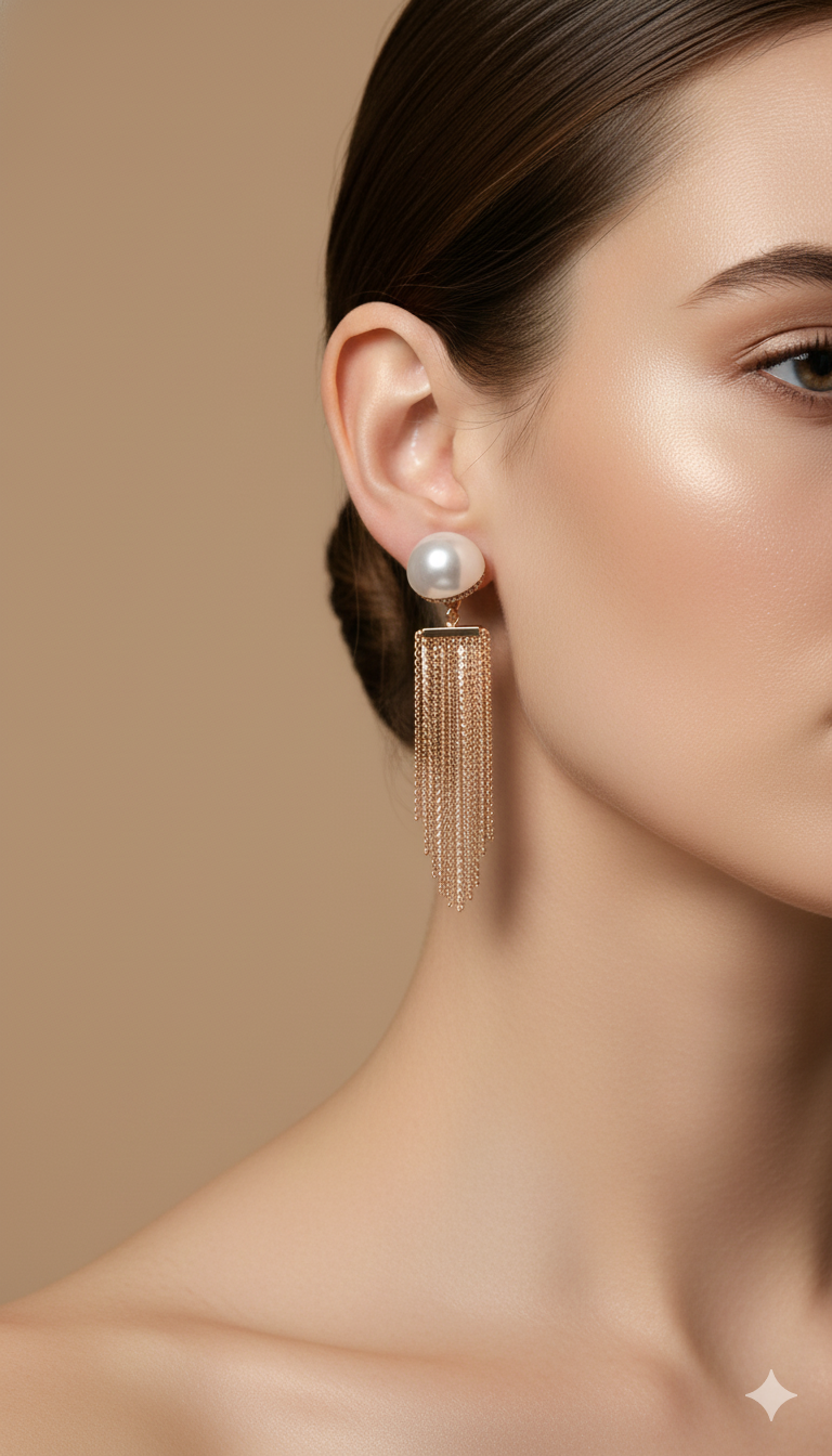 Pearl Tassel Drop Earrings