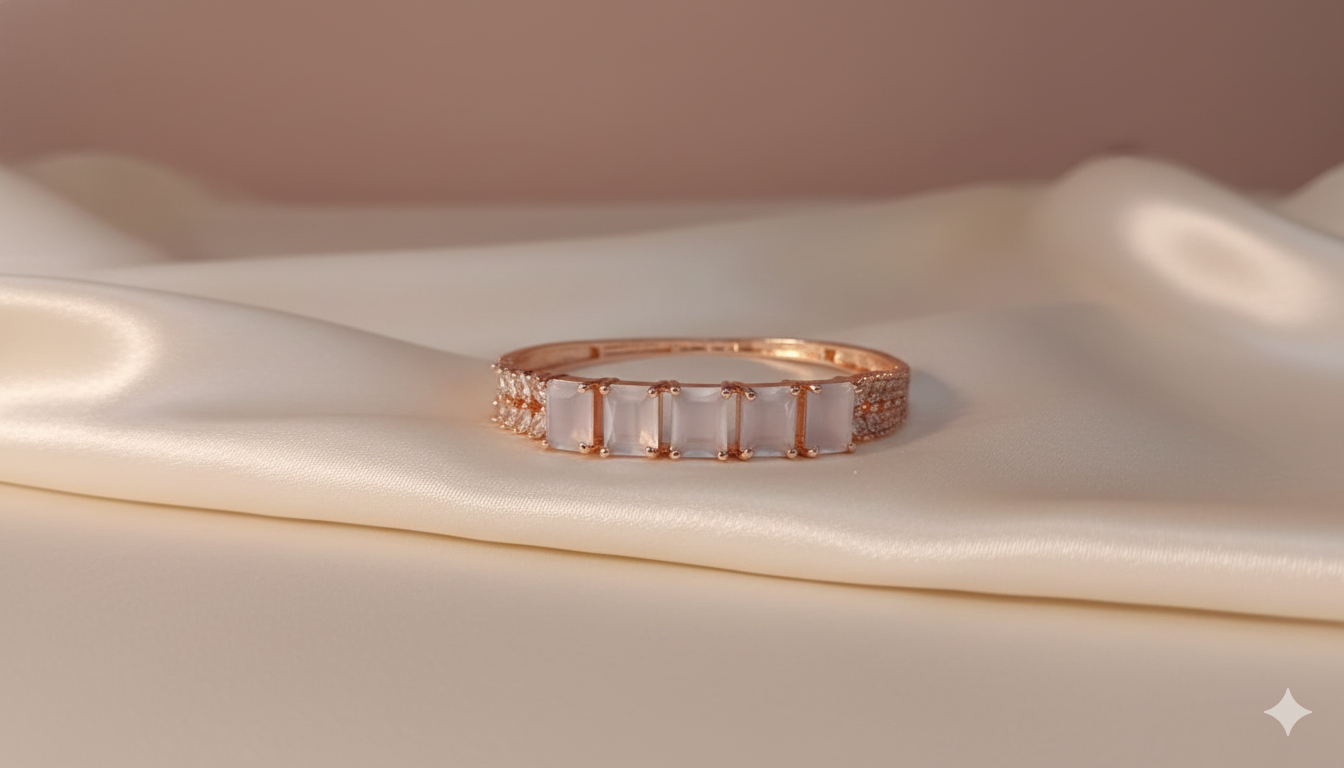 Rose Gold White Stone Elegant Bracelet