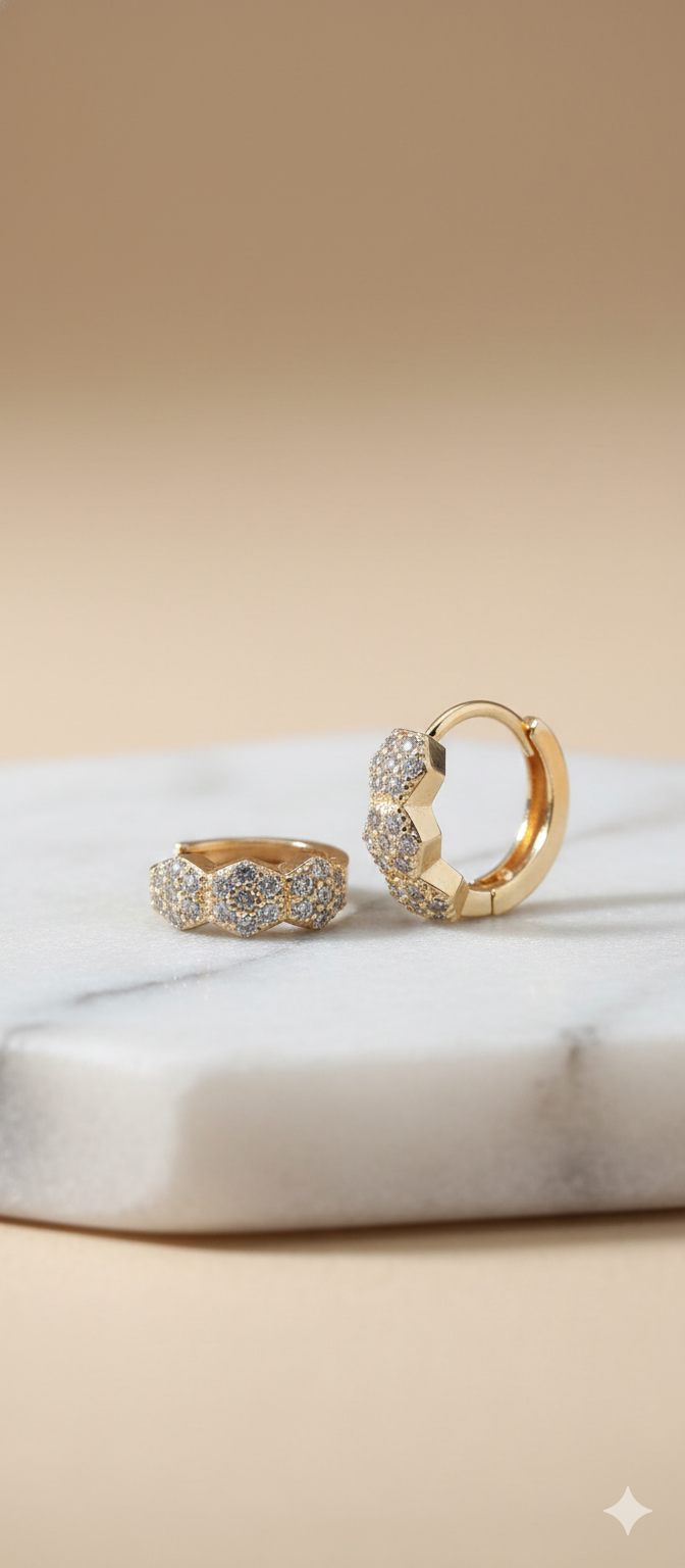 Classic CZ Gold Hoop Earrings