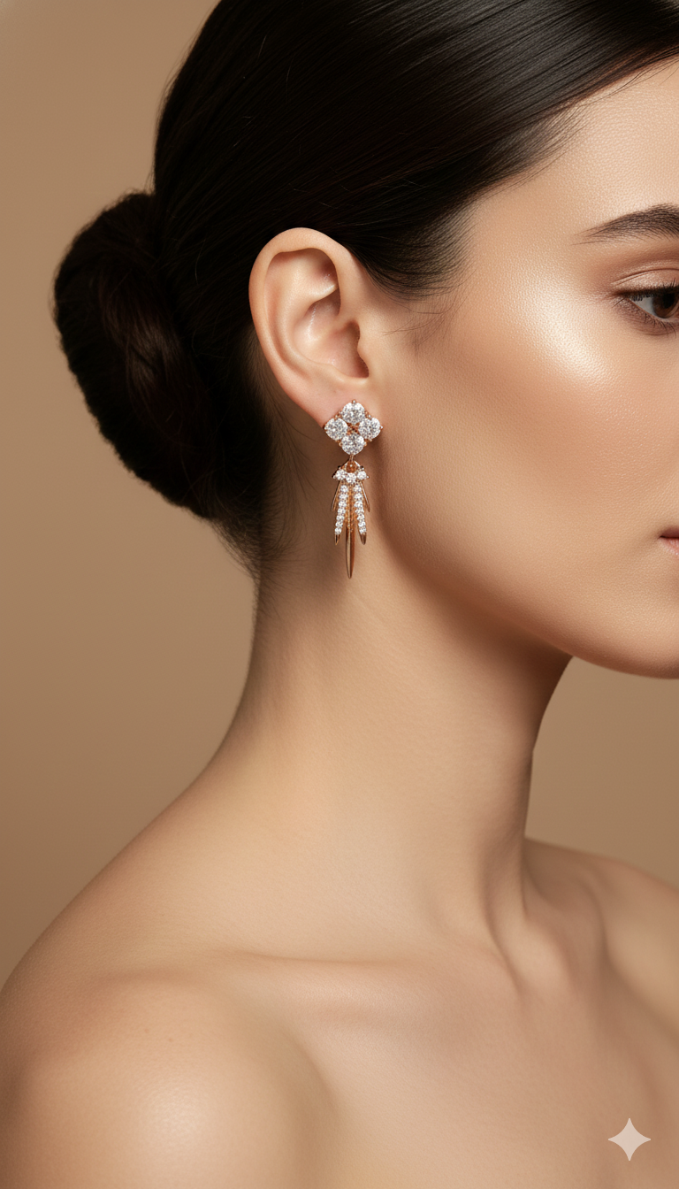 Crystal Tassel Drop Earrings