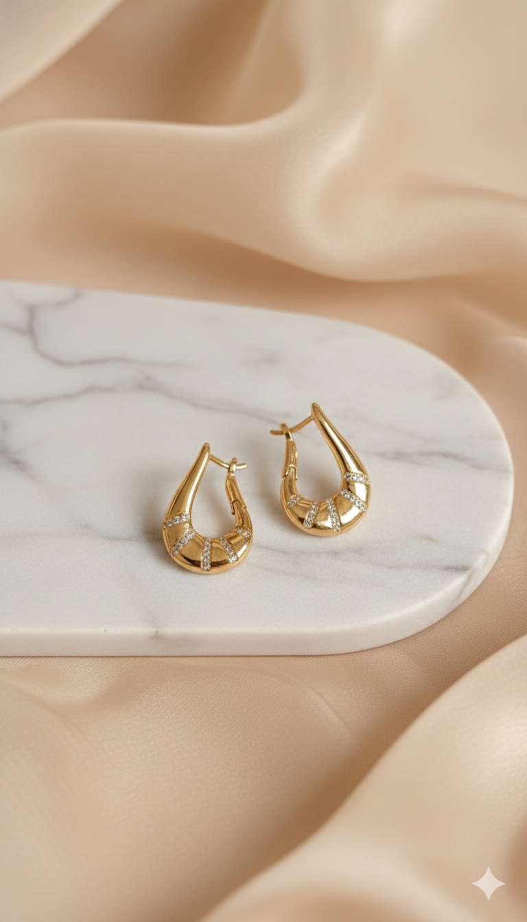 Gold Textured Hoop Earrings