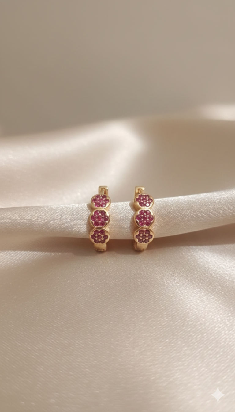 Classic CZ Gold Hoop Earrings