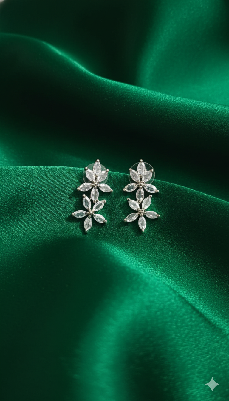 Aurora Floral AD Stone Necklace Set