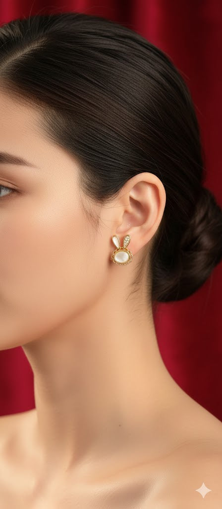 Elegant CZ Floral Stud Earrings