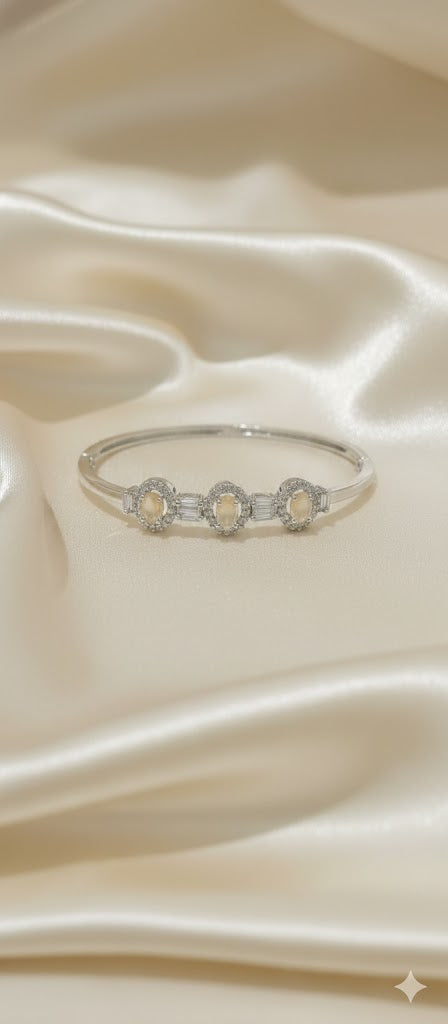 Champagne Halo Silver Bracelet