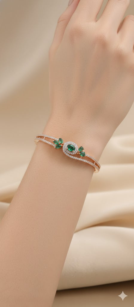 Emerald Grace Rose Gold Bracelet