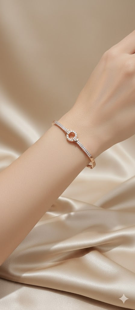 Rose Gold Halo Diamond Bracelet