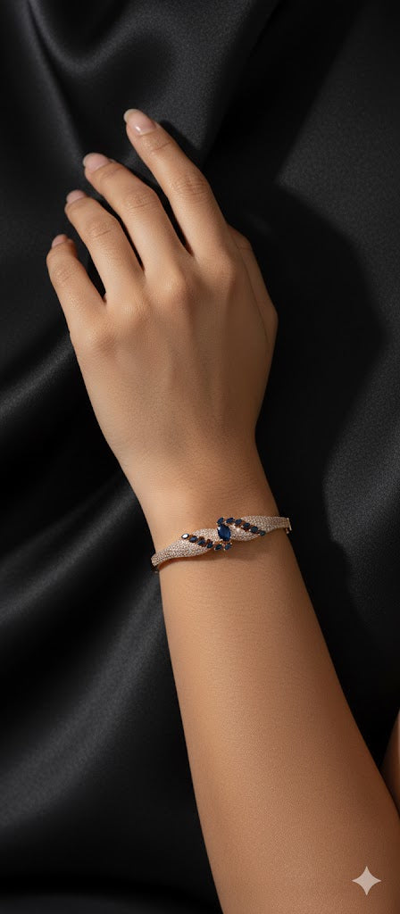 Sapphire Glow Rose Gold Bracelet