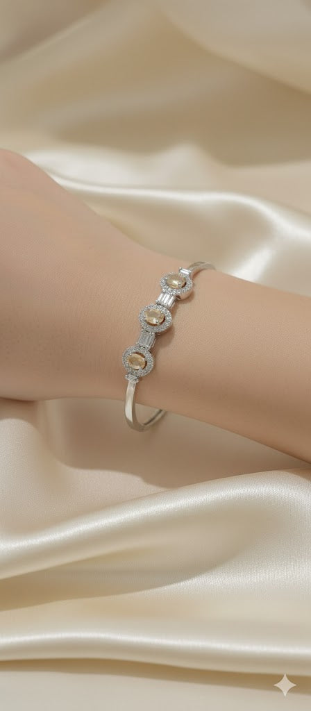 Champagne Halo Silver Bracelet
