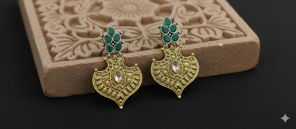 Heritage German Silver Temple Earrings